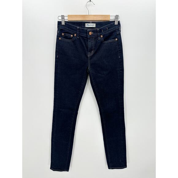 Madewell Dark Wash Alley Straight Denim Cotton Blend Stretch Jeans Size Size 26 - Picture 1 of 8